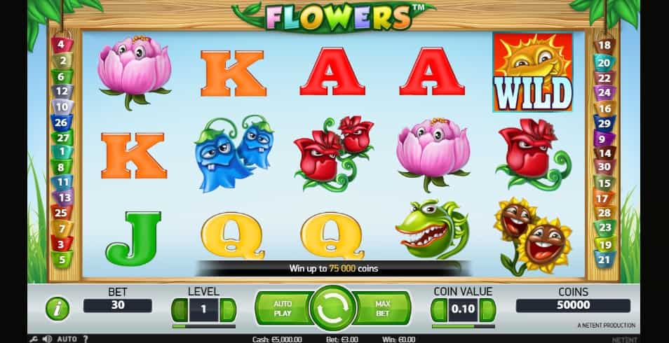 Flowers Online Pokie NZ