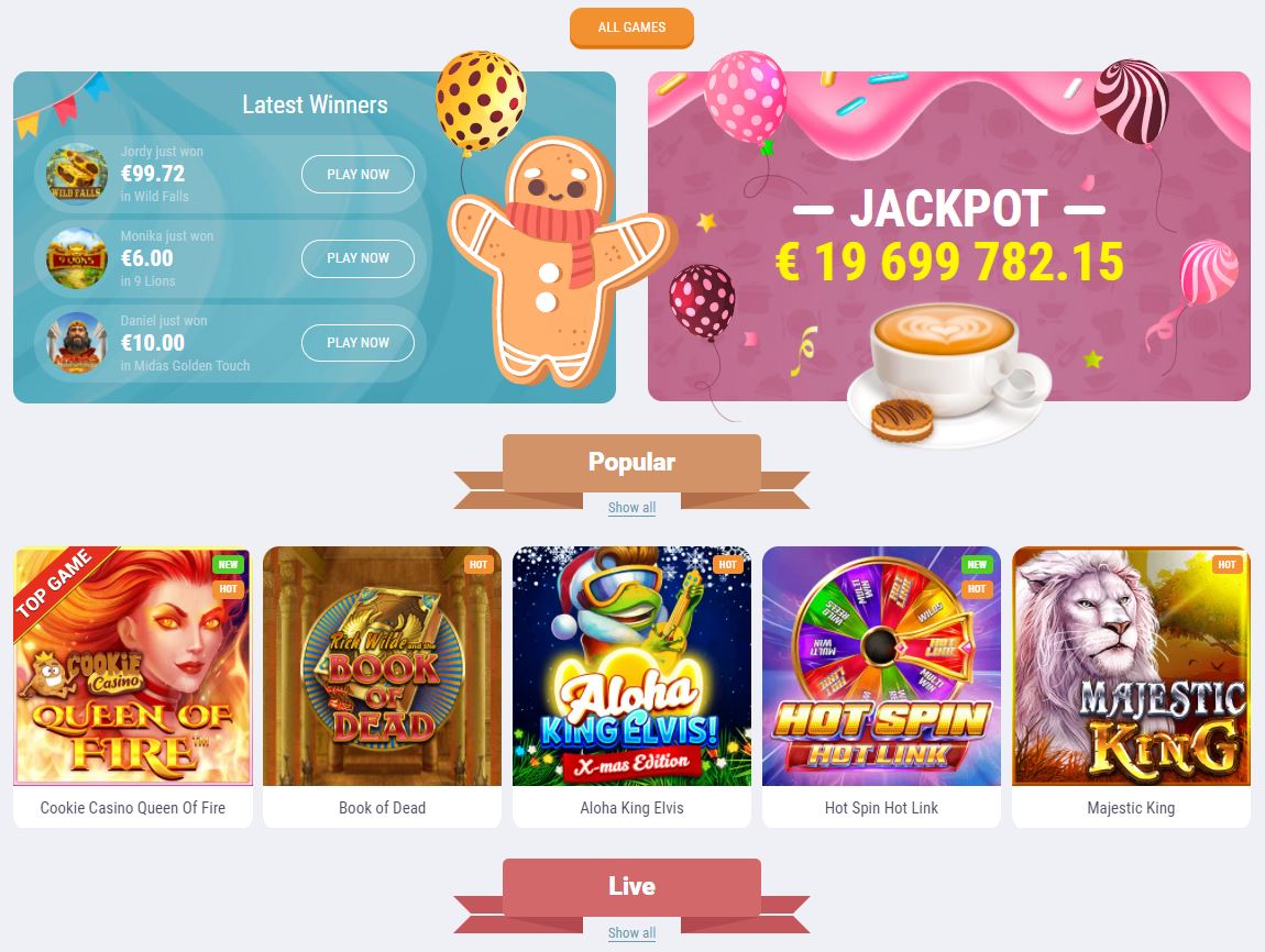 Cookie Casino All Games
