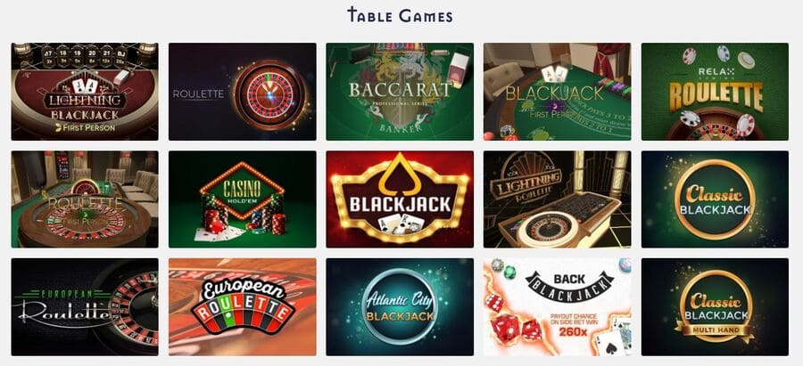 CasinoDome Table Games