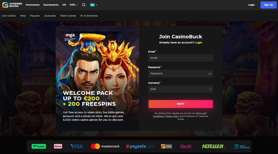 CasinoBuck-main-page