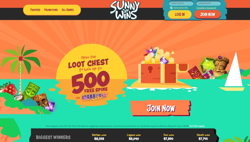 sunny-wins-casino-main-page